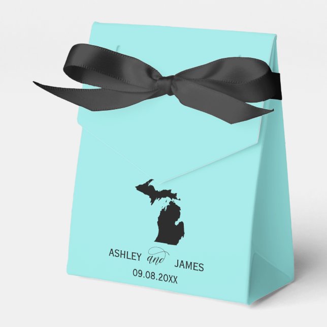 Wedding Welcome to Michigan Favour Box State Map (Front Side)