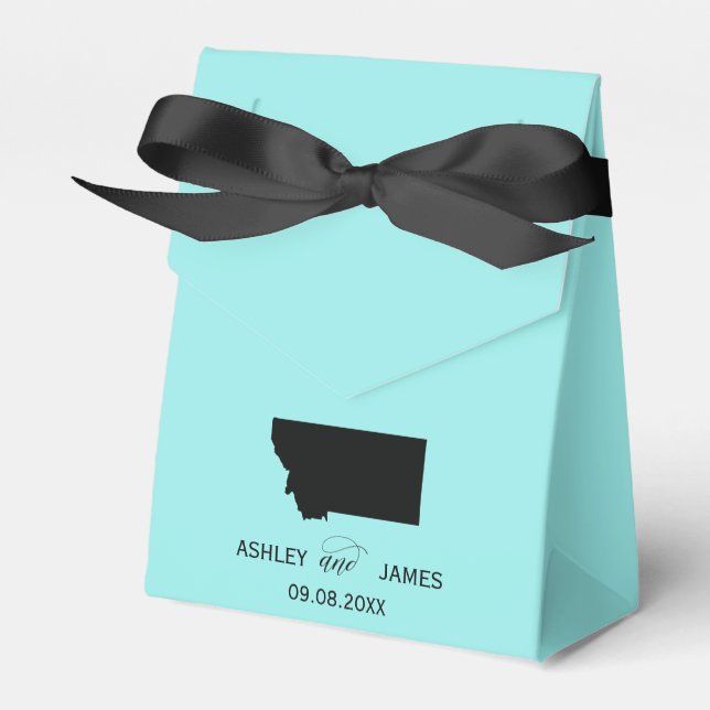 Wedding Welcome to Montana Favour Box State Map (Front Side)