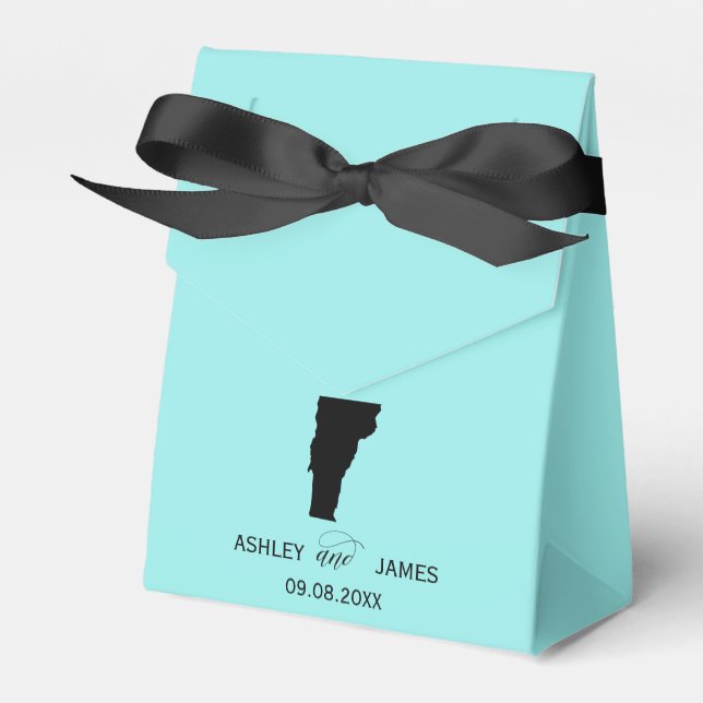Wedding Welcome to Vermont Favour Box, Map Favor Box (Front Side)