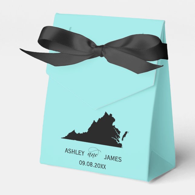 Wedding Welcome to Virginia Favour Box with Map (Front Side)