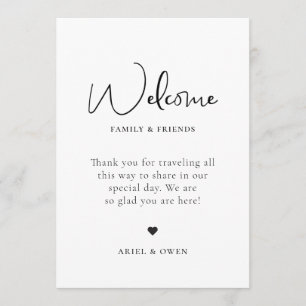 Wedding Welcome Weekend Timeline Program