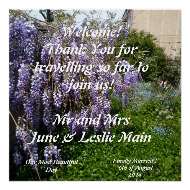 Wedding Welcome  Wisteria  Poster (Front)