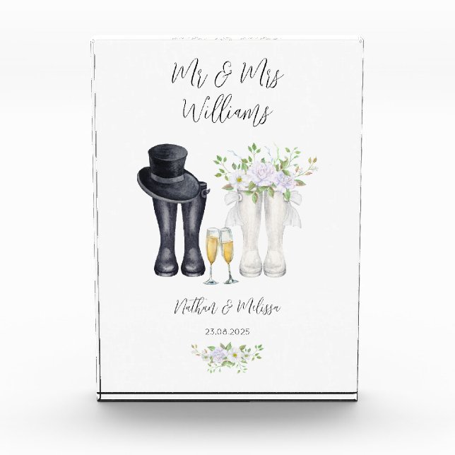 Wedding Welly Boots Photo Block (Front)