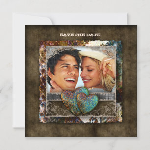 Wedding Western Suede Engagement Valentine Invitation