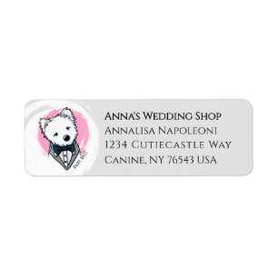 Wedding Westie Address Label 