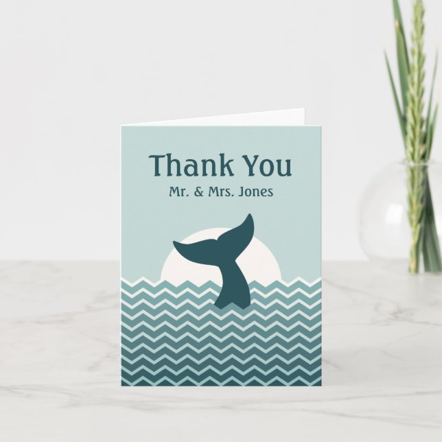 Wedding Whale Tail Thank You Card (Front)