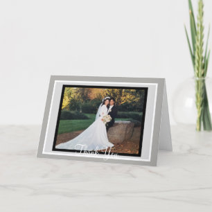 Wedding White Black Photo Thank You Cards