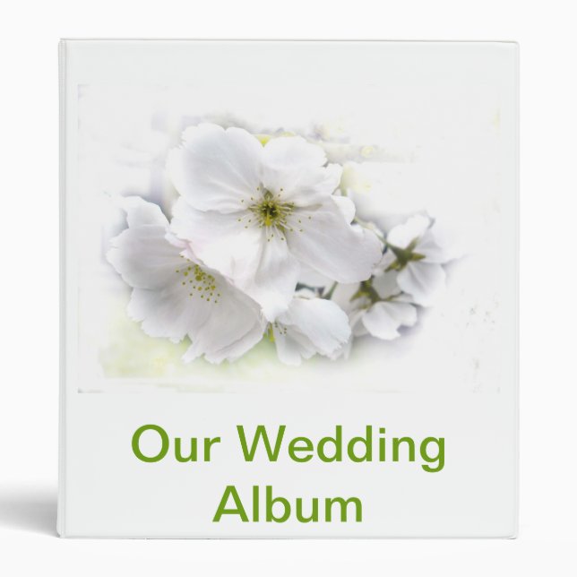 Wedding White Blossom Wedding Album Binder (Front)