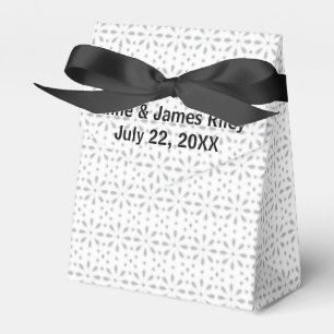 Wedding White Eyelet on Silver Background Favor Box