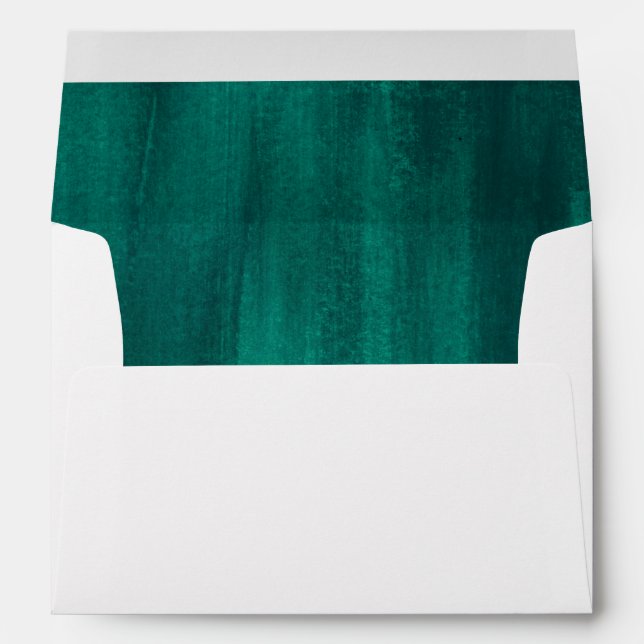 Wedding white green abstract art inside envelope (Back (Bottom))