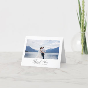 Wedding White Grey Thank You Card
