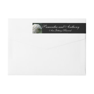 Wedding White Hydrangea Black White Address Labels