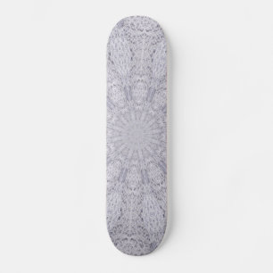 Wedding White Lace Mandala Kaleidoscope Abstract 1 Skateboard