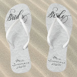 Wedding White Lace Personalized Bride Flip Flops<br><div class="desc">This design was created through digital art. It may be personalized by clicking the customize button and changing the colour, adding a name, initials or your favourite words. Contact me at colorflowcreations@gmail.com if you with to have this design on another product. Purchase my original abstract acrylic painting for sale at...</div>