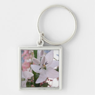 wedding white lily flowers floral flora love vines keychain