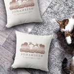 Wedding White Rose Gold Heart Name Mr. and Mrs. Throw Pillow<br><div class="desc">Add a Touch of Love to Your Decor with our "Mr. and Mrs." Rose Gold Heart Throw Pillow! This elegant and customizable throw pillow features a radiant rose gold design with the iconic "Mr and Mrs" quote, complemented by hearts and wedding rings. But here's the real charm - you can...</div>