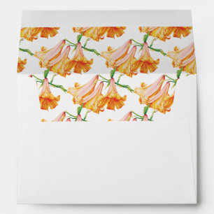 Wedding white with African Queen lily art inside Envelope