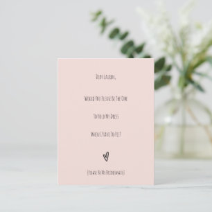 Wedding Will You Be My Bridesmaid Invitation Card