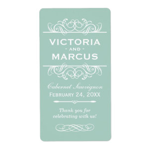 Wedding Wine Bottle Monogram Favour Labels