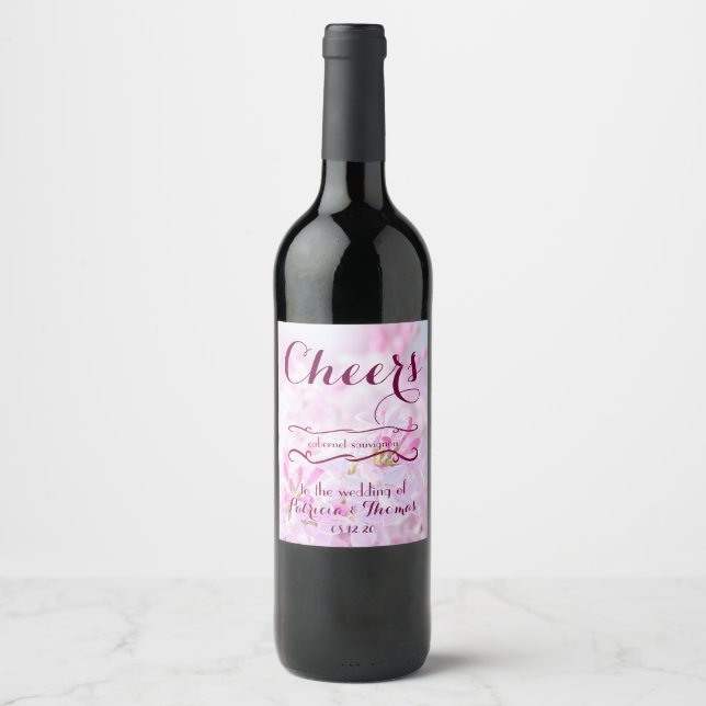 Wedding wine customizable wine label (Front)