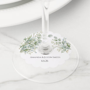 Wedding  wine glass tag