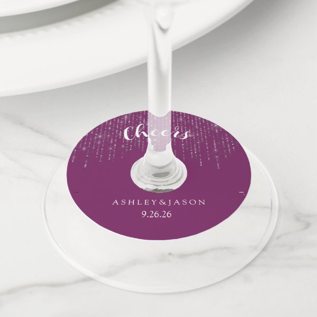 Wedding  wine glass tag (Close Up)