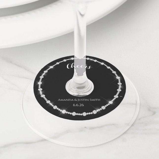 Wedding  wine glass tag (Close Up)