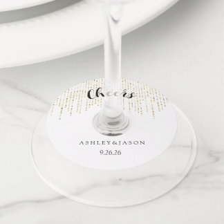 Wedding  wine glass tag