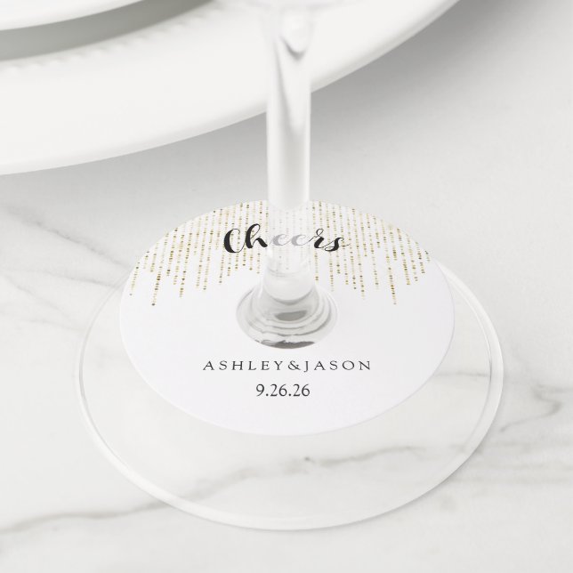 Wedding  wine glass tag (Close Up)