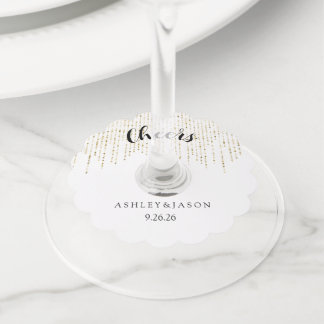 Wedding  wine glass tag