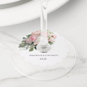 Wedding wine glass tag