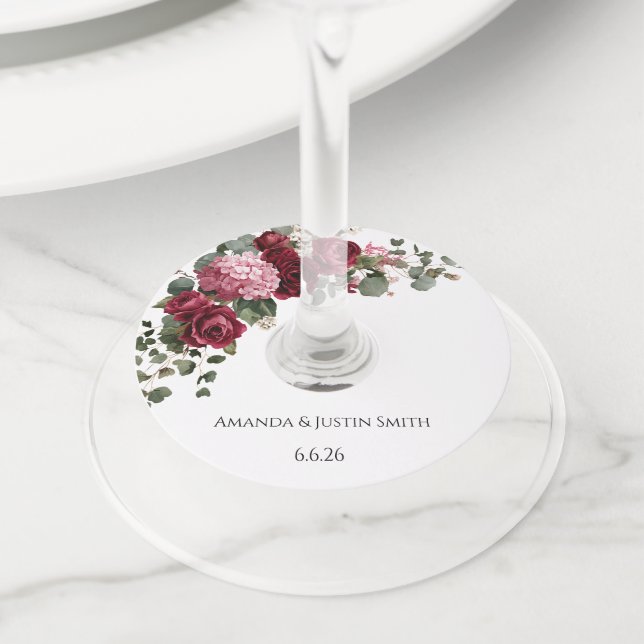 Wedding  wine glass tag (Close Up)