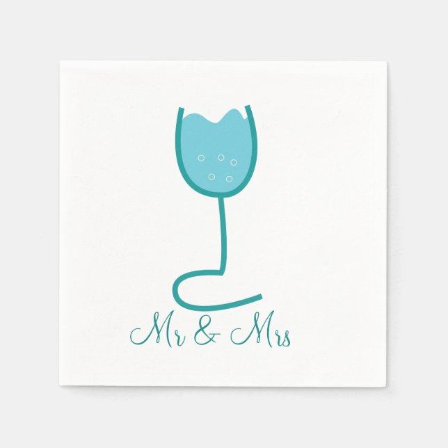 Wedding Wine Personalized Napkins (Front)