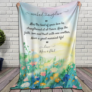 Wedding Wish From Parents to Daughter & Son-in-law Sherpa Blanket