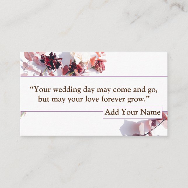 Wedding Wishing  Enclosure Card (Front)