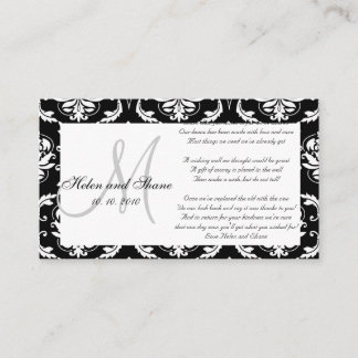 Wedding Wishing Well and Hotel Information Card