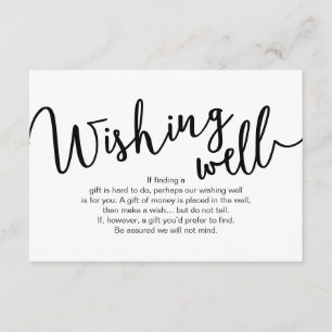Wedding Wishing Well, Black Script Enclosure Card