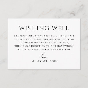 Wedding Wishing Well   Honeymoon Fund & Cash Gift Invitation