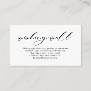 Wedding Wishing Well, Modern Romantic Script Enclosure Card