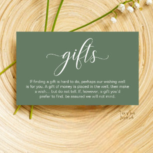 Wedding Wishing Well, Monetary Gift Registry Enclosure Card