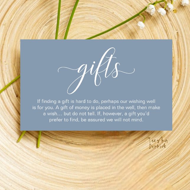 Wedding Wishing Well, Monetary Gift Registry Enclosure Card (Wedding Wishing Well, Monetary Gift Registry Enclosure Card in Dusty Blue)