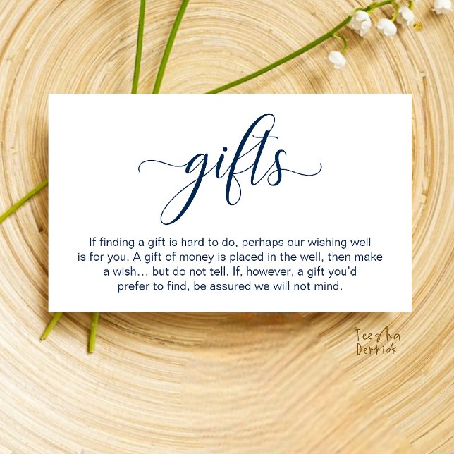 Wedding Wishing Well, Monetary Gift Registry Enclosure Card (Wedding Wishing Well, Monetary Gift Registry Enclosure Card in Navy Blue)