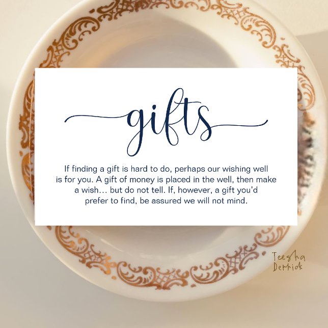 Wedding Wishing Well, Monetary Gift Registry Enclosure Card (Wedding Wishing Well, Monetary Gift Registry Enclosure Card in Navy Blue)