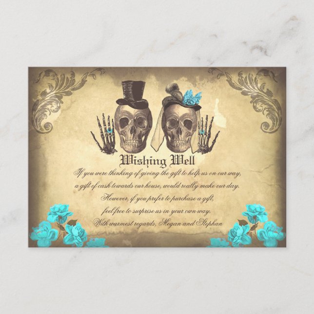 wedding wishing well skull vintage cards (Front)