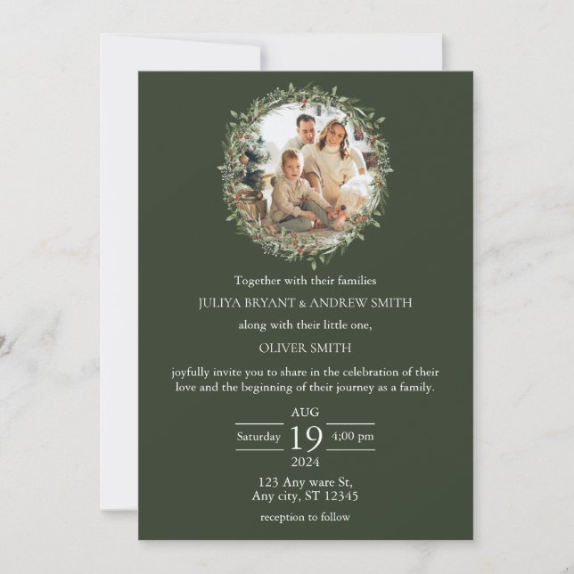 Wedding with a child december wedding invitation (Front)