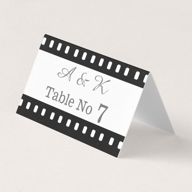 Wedding With A Movie Film Theme Placecard (Front)
