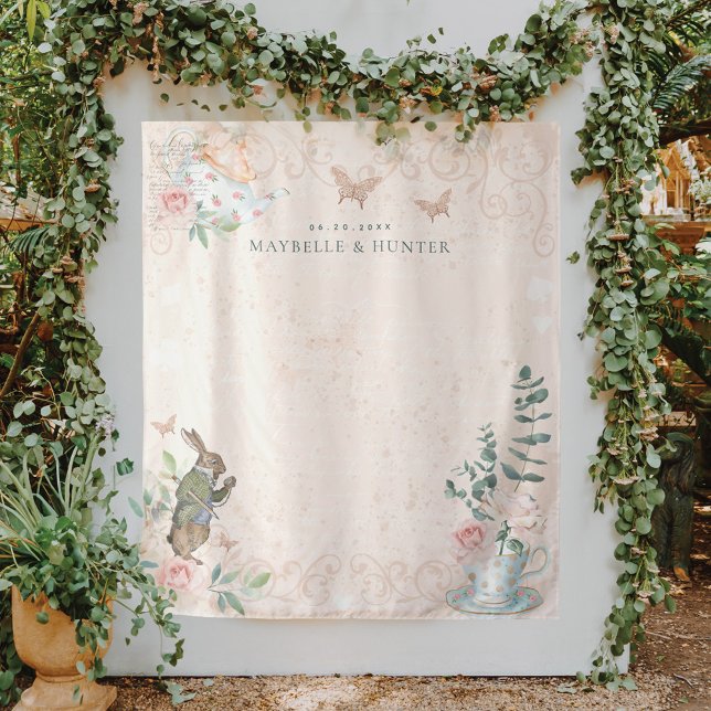 Wedding Wonderland Alice In Wonderland Backdrop Tapestry (Wedding Wonderland Alice In Wonderland Backdrop)