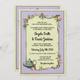 Wedding Wonderland Invite Afternoon Tea Teapot