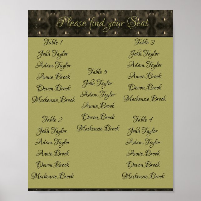 Wedding Wonderland Table Plan Poster (Front)