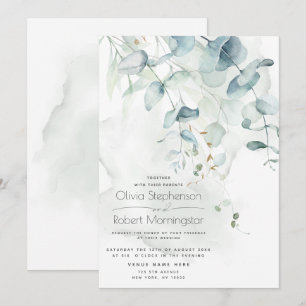 Wedding   Woodland Greenery Boho Eucalyptus Invita Invitation
